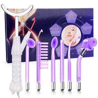 7 in1 High Frequency Machine Electrotherapy Wand Glass Tube Massager for Aging Skin Pores Spot Acne Remover Beauty Massager