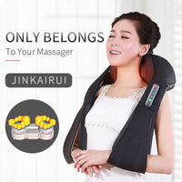 U Shape Electrical Shiatsu Back Neck Shoulder Body Massager Infrared 4D Kneading Massage EU/Flat Plug Car Home Dual Use 16 Balls