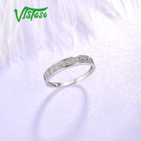 Original VISTOSO Gold Rings For Women Genuine 9K 375 White Gold Ring Sparkling Diamond Promise Band Rings Anniversary Fine Jewelry