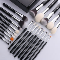 BEILI Black 23 pcs Make Up Brushes Tools Foundation Eyeshadow Eyelash Eyebrow Brush Professional Makeup Brushes Set Natural Hair