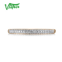 Original VISTOSO Genuine 14K 585 Rose Gold Sparkling Diamond Delicate Ring For Women Anniversary Engagement Fashion Trendy Fine Jewelry