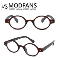 MODFANS - Original Women Reading Glasses Men Readers Eyeglasses Stylish Round Frame Spring Hinge Portable Gift for Parents Presbyopic Magnification