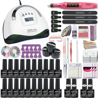 Manicure Set 120/114W/54W Nail Lamp 20000RPM Nail drill Machine Extensions Quick Building Gel Polish Set Soak Nail Art kit