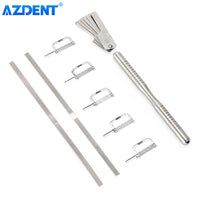 AZDENT Dental Orthodontic Interproximal Enamel Reduction Automatic Strip Slicing Set Double Sided with Measuring Tape Handle