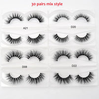 30 pairs/pack Visofree Lashes 3D Mink Eyelashes Full Strip Lashes Handmade Premium Mink Hair Multi-use False Eyelashes Makeup