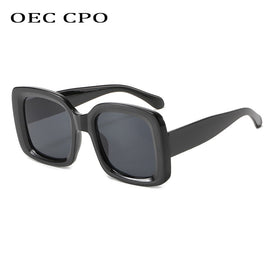 OEC CPO - Original Lady Steam punk Square Sunglasses For Men Fashion Black Sunglasses Women Shades UV400 Ladies Eyeglasses O851