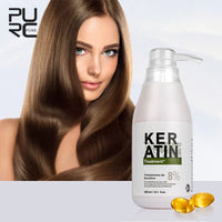 PURC Brazilian Keratin Treatment Straightening Hair 8% Formalin 300ml Pure Eliminate Frizz Smoothing Curly Hair Care Products