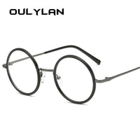 OULYLAN - Original Round Glasses Frame Women Men Clear Lens Eyeglasses Frames Ladies Transparent Myopia Optical Spectacle Black Gold