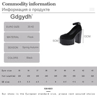 Original Gdgydh Spring Autumn Sexy Platform Women Pumps Shoes Woman Thick High Heels Shoes Female Black Rubber Sole Suede Platform Shoes