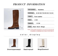 Original RIZABINA Size 34-43 Women Knee Boots Real Leather Platform Winter Shoes For Woman 2022 Warm Fur Long Boots Office Lady Footwear