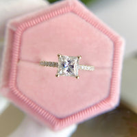 Original Kuololit 585 14K 10K 1.5CT Moissanite Ring for Women Princess cut VVS Solitaire Ring for Engagement bridal Promise Anniversary