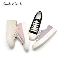 Original Smile Circle Chunky Sneakers Women Flat Platform Canvas Shoes Spring Summer Fashion Round toe Casual Shoes Ladies Sneakers