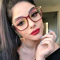 Original Eyeglasses Square glasses woman 2020 fashion Clear lens Optical glasses frame women Luxury Brand Metal Legs female oculos