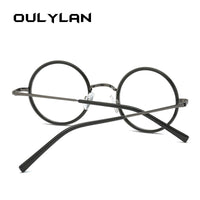 OULYLAN - Original Round Glasses Frame Women Men Clear Lens Eyeglasses Frames Ladies Transparent Myopia Optical Spectacle Black Gold