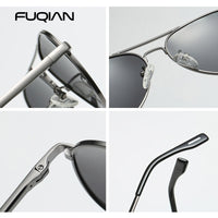 FUQIAN - Original Classic Pilot Polarized Sunglasses Men Fashion Metal Sun Glasses Women Black Driving Eyeglasses Goggle UV400