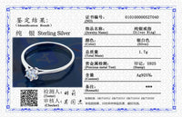 YANHUI With Certificate Solitaire 1.0ct Lab Diamond Ring Proposal Jewelry Engagement Wedding Rings for Women Silver Color Rings