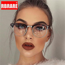 RBRARE - Original Classic Metal Frame Glasses Women Retro Anti Blue Light Glasses Frame Men Round Eyeglasses Monturas De Lentes Mujer