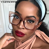 YUMOMO - Original Vintage Transparent Square Glasses Women Men Clear Glasses Optical Eyeglasses Frame Lens Spectacle Frame Unisex Anti Blue Light