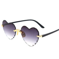 OULYLAN  - Original Women Rimless Sunglasses Fashion Heart-shaped Sun Glasses for Wome Vintage Cute 90s Gradient Shades Eyeglasses  UV400