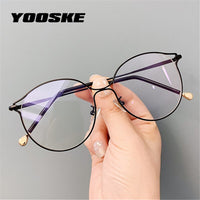 YOOSKE Fashion Cat Eye Glasses Frames Women Trending Myopia Frame Transparent Optical Spectacles Rose Gold Fake Eyeglasses