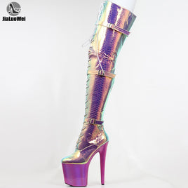 Original Pleaser Womans Boots ADORE-3000HWR B. Pink Str. Holo/B. Pink Holo