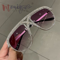 MONIQUE ORENDA - Original Sunglasses Women 2022 Rhinestone Oversized Sun Glasses Men Luxury Designer Eyeglasses Oculos De Sol Feminino