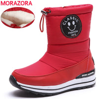 Original MORAZORA Plus size 34-43 Snow boots for women shoes zipper keep warm thick fur winter boots fashion ankle boots female