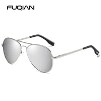 FUQIAN - Original Classic Pilot Polarized Sunglasses Men Fashion Metal Sun Glasses Women Black Driving Eyeglasses Goggle UV400