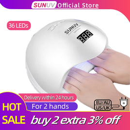 SUNUV SUN5 Plus 48W UV Light Nail Dryer for All Gels Dual Hands 36Leds Manicure Lamp Auto Sensor Bottom