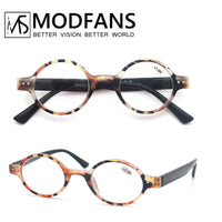 MODFANS - Original Women Reading Glasses Men Readers Eyeglasses Stylish Round Frame Spring Hinge Portable Gift for Parents Presbyopic Magnification