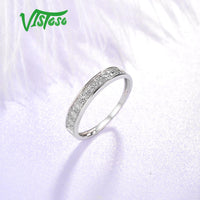 Original VISTOSO Gold Rings For Women Genuine 9K 375 White Gold Ring Sparkling Diamond Promise Band Rings Anniversary Fine Jewelry