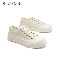 Original Smile Circle Chunky Sneakers Women Flat Platform Canvas Shoes Spring Summer Fashion Round toe Casual Shoes Ladies Sneakers