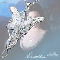 Original 925 Sterling Sliver Wedding Jewelry Lord Princess Arwen Evenstar Pendant Necklaces for Women Arwen Crystal