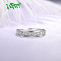 Original VISTOSO Gold Rings For Women Genuine 9K 375 White Gold Ring Sparkling Diamond Promise Band Rings Anniversary Fine Jewelry