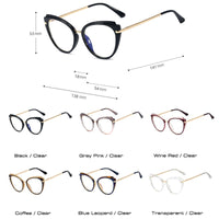 SHAUNA - Original Retro Anti Blue Light Cat Eye Women Optical Eyeglasses Frame Fashion Spring Hinge TR90 Men Glasses Frame Computer Glasses