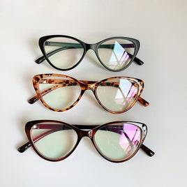 Original Trendy Spectacle Frame Anti Blue Light Glasses Cat Eye Women Brand Designer Eyewear Optical Myopia Nerd Black Purple Eyeglasses