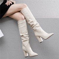 Original MORAZORA Plus size 34-43 New brand women boots thick high heels autumn winter boots cowboy western knee high boots women shoes