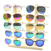 Original New Sun Glasses Eyeglasses Wood Display Stands Shelf Glasses Display Show Stand Holder Rack 9 Sizes Options Natural Material