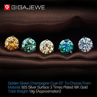 Original GIGAJEWE Total 3ct EF VVS1 Diamond Test Passed Moissanite 18K White Gold Plated 925 Silver Earring Jewelry Woman Girl Gift