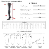 Original Perixir Thigh High Over the Knee Boots for Women Shoes Snakeskin Pointed Toe Super Thin High Heels Long Boots in Winter 2020
