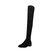 Original Krazing Pot 2022 genuine leather round toe stretch over-the-knee boots thick heels superstar wear thin leg thigh high boots L3f1