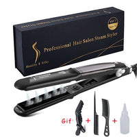 Drop Shipping Professional Steam Hair Straightener Ceramic Vapor Hair Flat Iron Seam Hair Straightening Iron