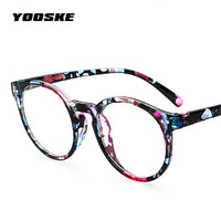 YOOSKE Fashion Women Round Glasses Frames Black Eyeglasses Frame for Men Clear Lens Optical Spectacles