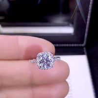 Original Round Silver Moissanite Ring 1ct D VVS Luxury Moissanite Weding Ring for Women