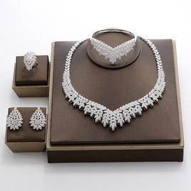 Original Hadiyana Trendy Noble Micro Pave Cubic Zirconia Dubai Jewelry Sets Latest Luxury Bridal Wedding Jewelry Set For Women TZ8025