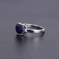 Original GEM & BALLET Natural Blue Sapphire Gemstone Ring Earrings Jewelry Set For Women 925 Sterling Silver Gorgeou Engagement Jewelry