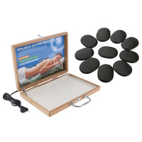 Energy Hot Stone + Hot Stone Rock Heating Box Massage Stone Warmer Case Heater Set for Body SPA Massage - EU Plug