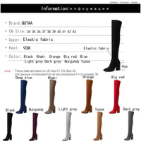 Original QUTAA 2021 Women Over The Knee High Boots Fashion All Match Pointed Toe Winter Shoes Elegant All Match Women Boots Size 34-43