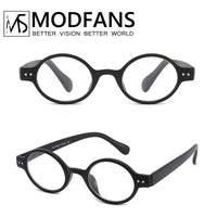 MODFANS - Original Women Reading Glasses Men Readers Eyeglasses Stylish Round Frame Spring Hinge Portable Gift for Parents Presbyopic Magnification