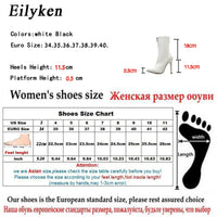 Original Eilyken 2022 New Desig Women Boots Winter Metal Decoration Rivet Pointed Toe Ankle Boots Fashion Ladies Shoes Rubber Boots Black